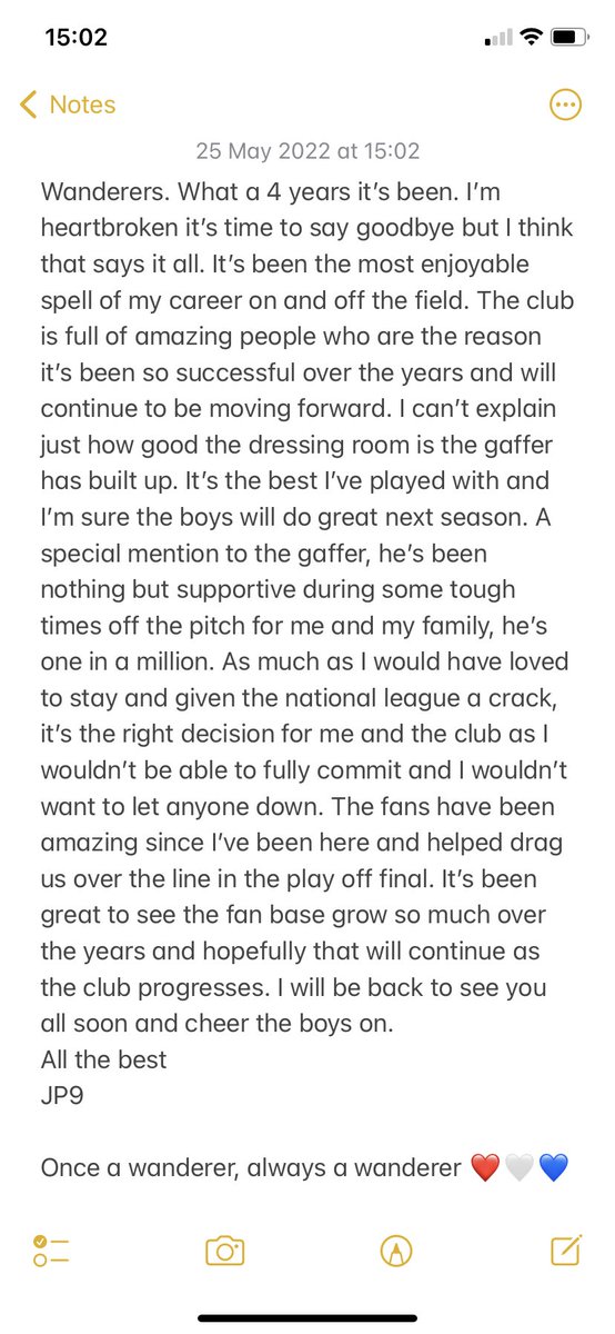 JasonPrior1's tweet image. Wanderers, it’s been a pleasure.       ❤️🤍💙