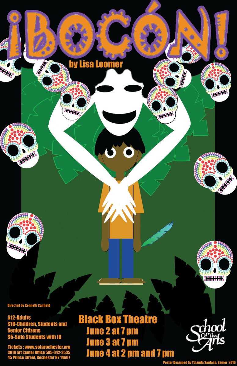 School of the Arts is thrilled to present ¡BOCÓN! by Lisa Loomer as our final show of the 2021-22 season.
This show features of middle school students.

Tickets at sotaroc.booktix.com
#wearesotastrong #bocon #drama #middleschool