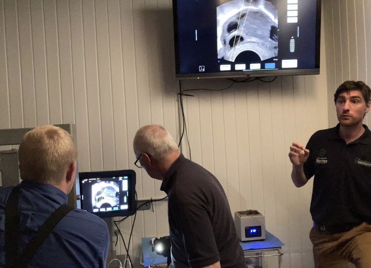 kiteconsulting's tweet photo. 🧬David &amp; @RoseAJackson2 took a small group of clients up to the OPU &amp; IVF facilities at @ParagonFarmVets yest to see the process from egg collection to fertilisation. 

Had some great discussion on how genomic testing &amp; IVF can work synergistically to speed up genetic progress https://t.co/K3K1Qttmfk