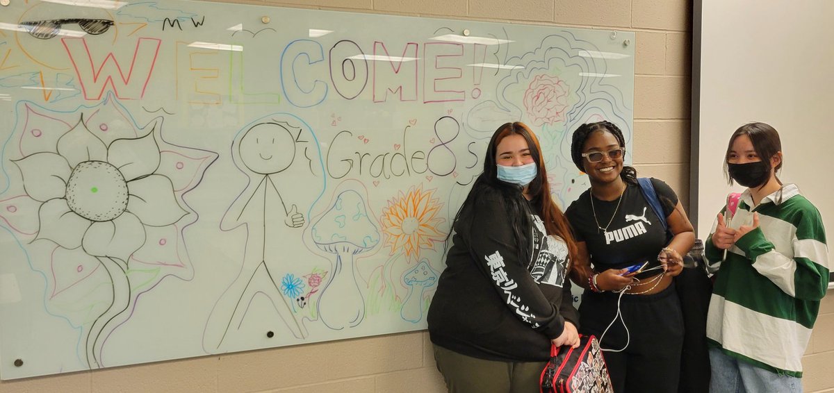 Students &amp; staff in the library are excited to meet gr. 8s visiting NPSS this week! We look forward to you becoming part of the Timberwolf pack. Your always welcome in the library! Thanks to these students for the artwork.

<a href="/KellyKlalonde/">Kelly Lalonde</a> <a href="/bmillsap8/">Brent Millsap</a> <a href="/mrsashleyhilli1/">ahillier</a> @EssaLibrary
