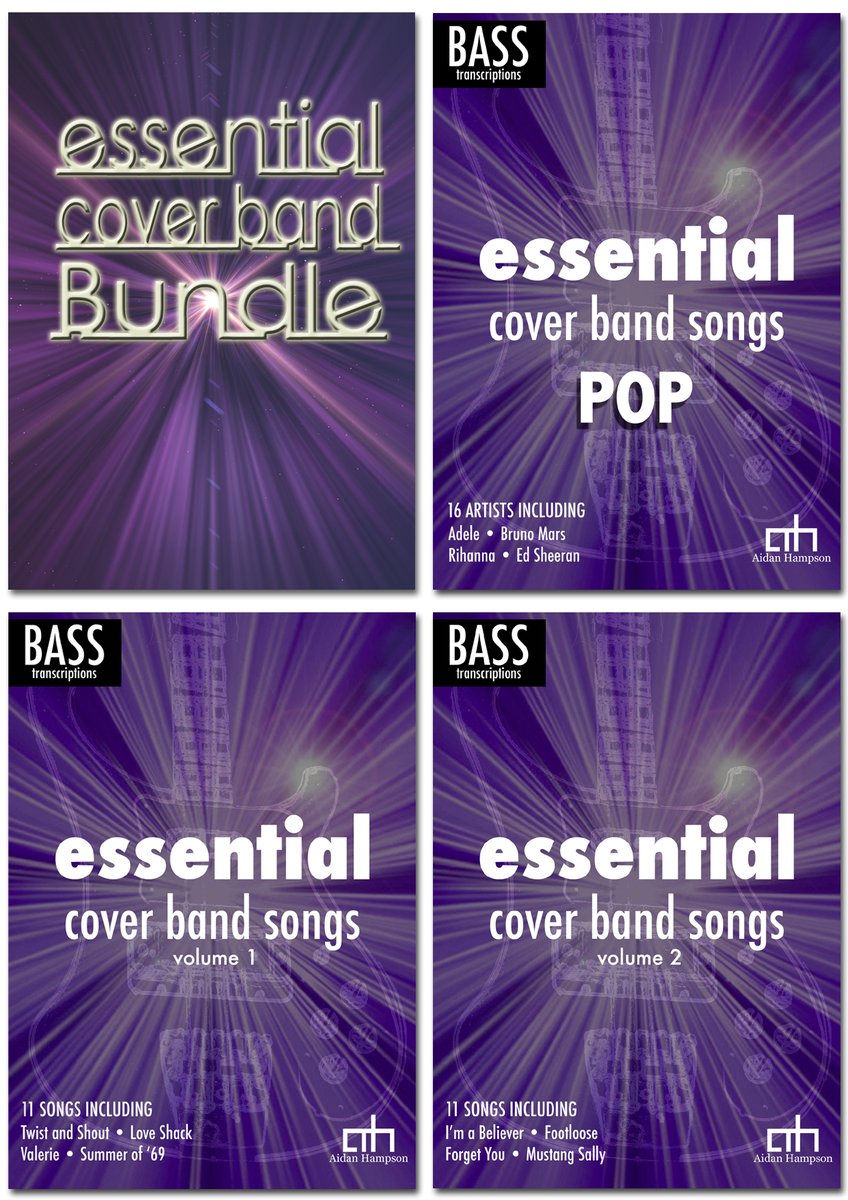 5 New Bass Books + 2 Bundles for the Gigging Bass Player!
Essential Cover Band Songs &amp; Classic Rock Bass
For more Info on these and 100s More, visit ow.ly/pJHc50J1WMI