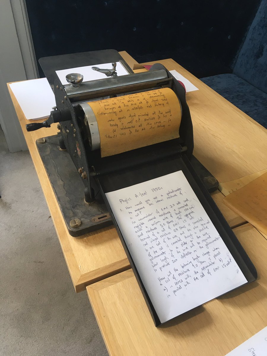 Royal High School Bath Physics (@rhsbphysics) on Twitter photo In preparation for our #Jubilee celebrations on Friday, our Year 12 Students will be getting 1952 style questions reproduced on a #Banda machine. #gdst #oldtech (<a href="/KevinStannard1/">Kevin Stannard</a> - finally found a use for it!) In preparation for our #Jubilee celebrations on Friday, our Year 12 Students will be getting 1952 style questions reproduced on a #Banda machine. #gdst #oldtech (<a href="/KevinStannard1/">Kevin Stannard</a> - finally found a use for it!)