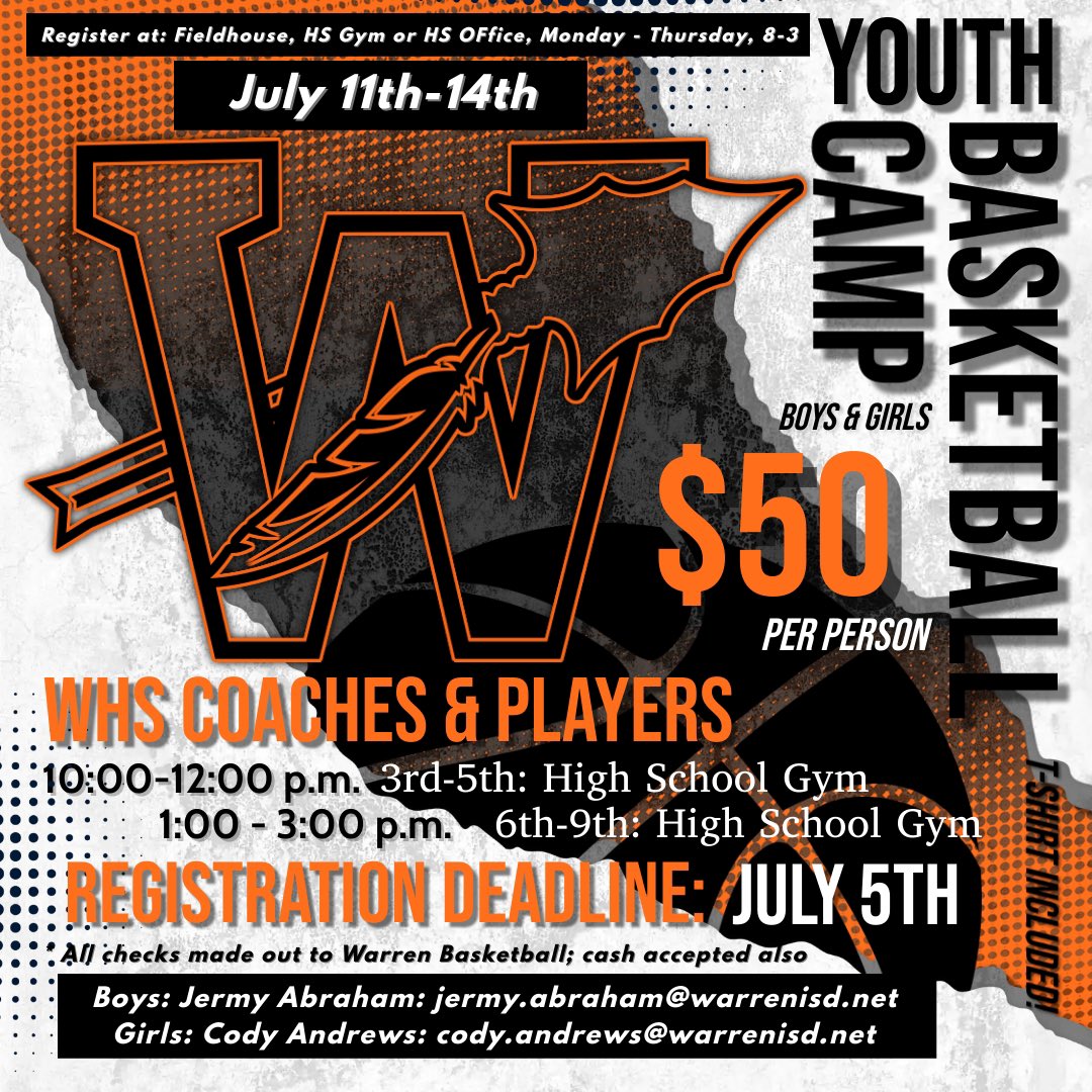 WHSBasketba11's tweet photo. Let’s goooo🏀🏀 Save the date, and sign up🏀 https://t.co/hHHVbOMuaa