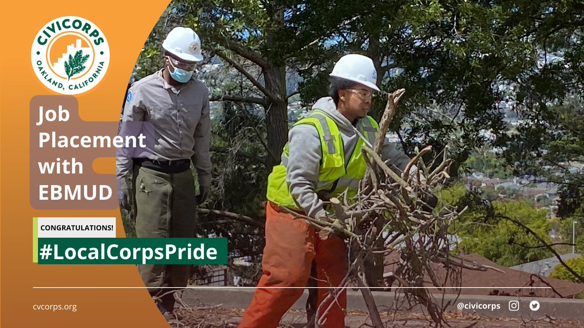 Civicorps's tweet photo. A familiar face joins our Civicorps crew for the day, newly-employed Jamarr from @EBMUD! 

Read more here: https://t.co/iET2vWK1zH
#LocalCorpsPride https://t.co/sh0fKNZj6v