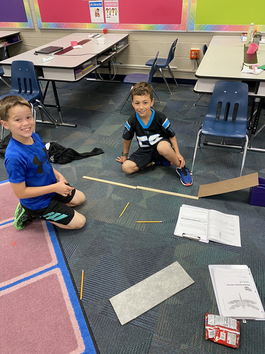 MrsSharpGr3's tweet photo. Changing the surface science experiment. Which surface will make the car go faster- carpet, rubber or nothing on it? https://t.co/w3czBPJZIS