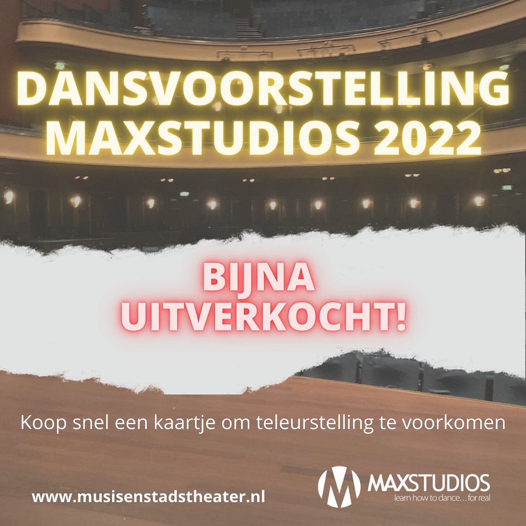 Max__Studios's tweet photo. Dansvoorstelling van MaxStudios in Stadstheater Arnhem is bijna uitverkocht!

Zondag 12 juni 2022 
Showtime 15:00 uur

Tickets -> https://t.co/aWjQXSZeLd

#12juni2022 #savethedate #stadstheaterarnhem #dansvoorstellingmaxstudios #maxstudios #dansschoolschuytgraaf #dansschoolarnhem https://t.co/SufwSZtqyq
