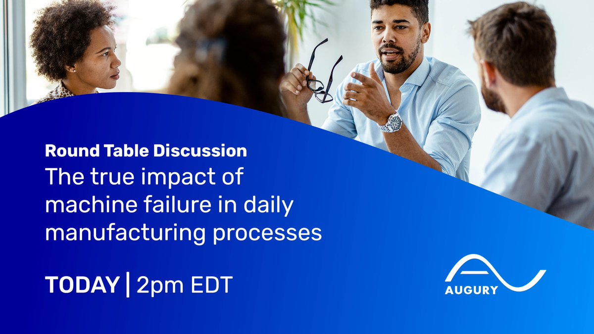 augurysys's tweet image. The round table discussion on the true costs of #machine failure is today!

Tune in at 2:00pm ET to find out how to maintain your plant’s #criticalassets and eliminate threats to operational performance 🙌

Join here 👉 bit.ly/MachineFailure…