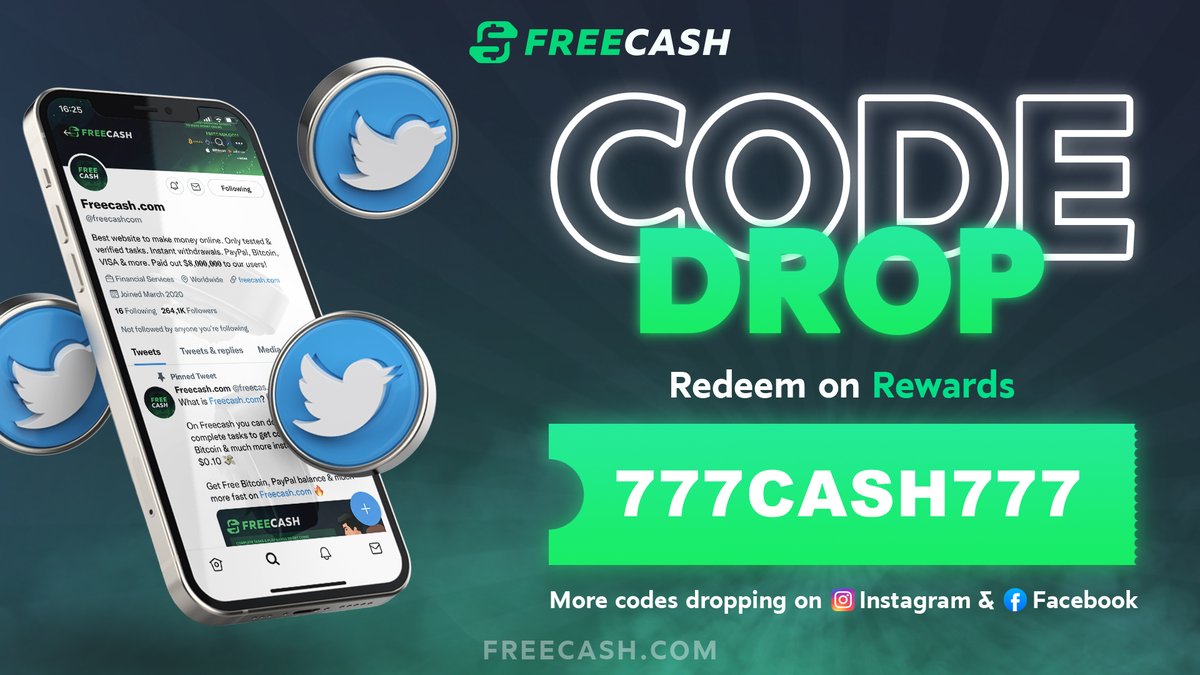 Tired of the week already? 😜
We have something to improve your mood 😘
Check our new Code Drop 😍
👉 Freecash.com/bonuscode