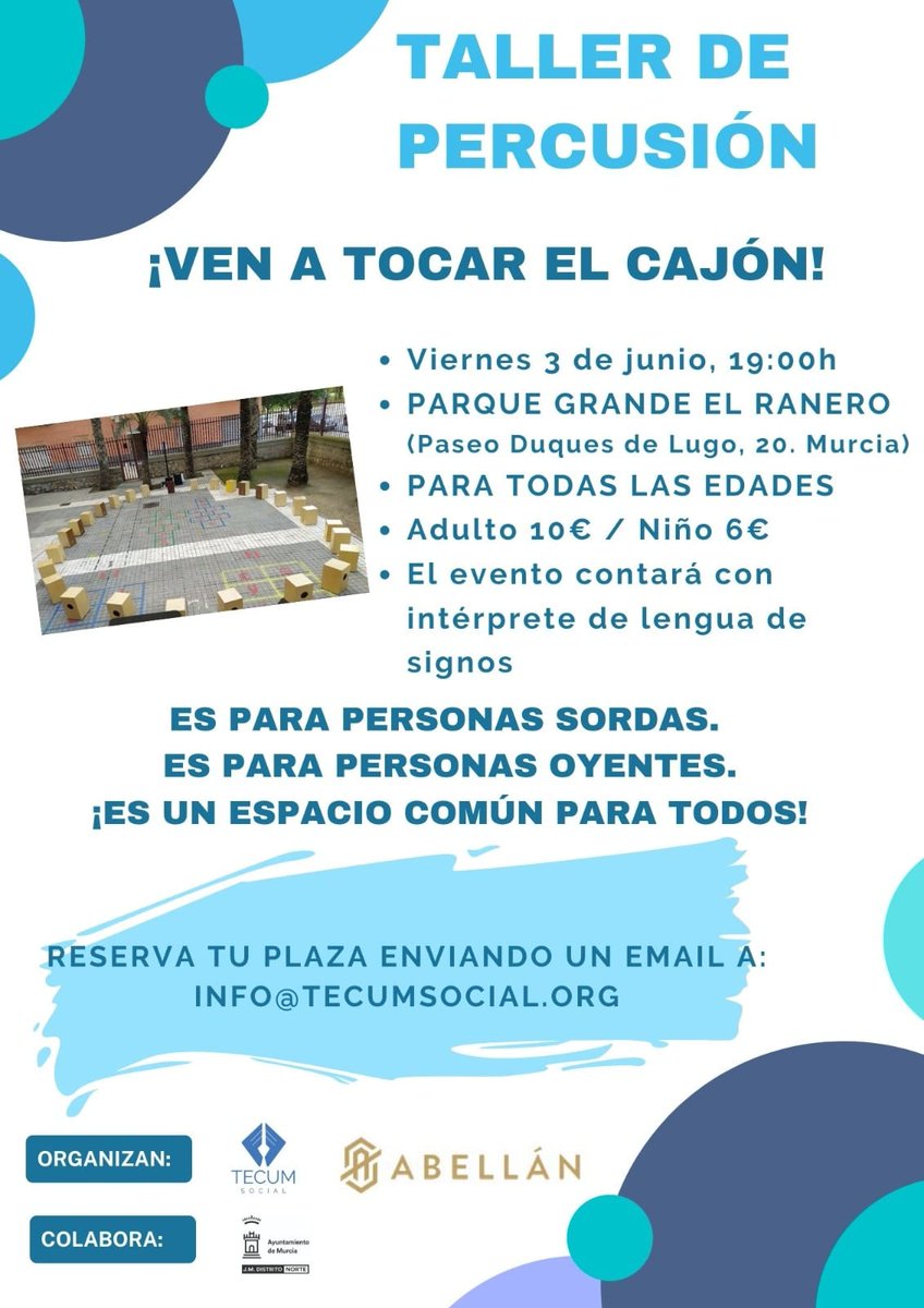 TecumSocial's tweet photo. Las personas con discapacidad auditiva disfrutan de la música de una manera plenamente sensorial, y queremos brindar esta experiencia a todas las familias. Sin distinción. Porque la música nos une y nos iguala.
¡Ven a tocar el cajón! 🎶 https://t.co/8NQKH6FbXw