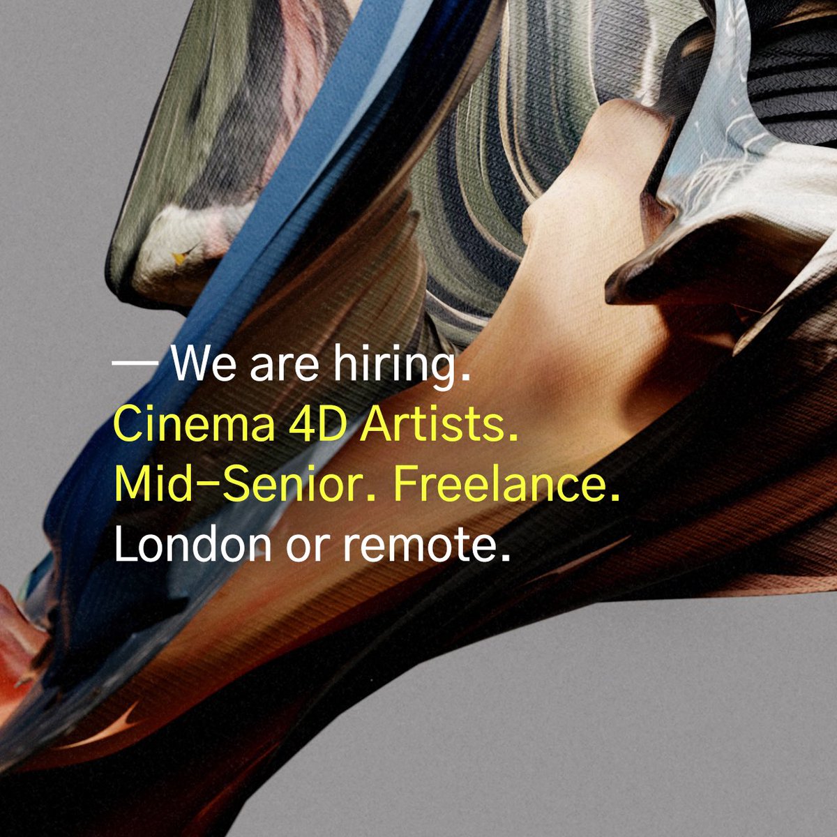 Our London studio is looking to talk to talented freelance Cinema 4D artists, generalists and animators, for ongoing projects. Please send portfolio and details to talent@futuredeluxe.com