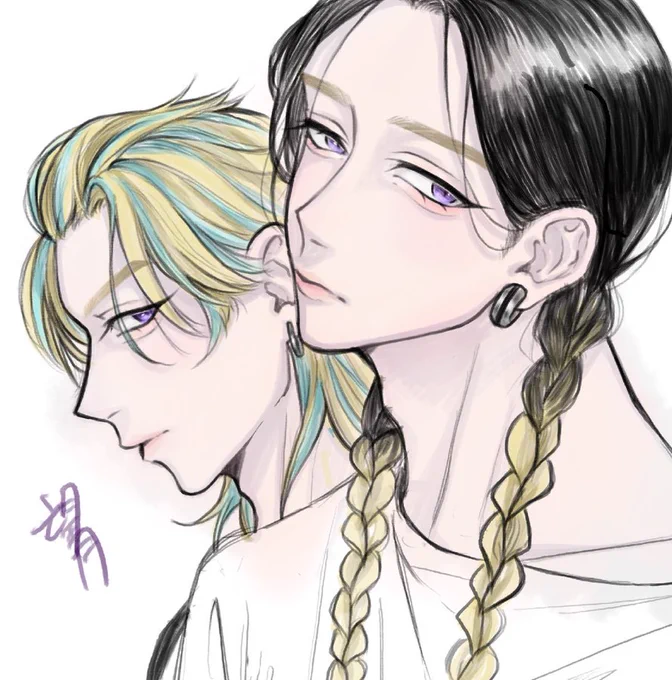 #灰谷蘭生誕祭2022
 #灰谷蘭誕生祭2022
 #東卍FA

蘭ちゃん誕生日おめでとう🎉🎉🎉
新規絵描けなかったんで過去絵で失礼…!
弟と梵天を添えて… 