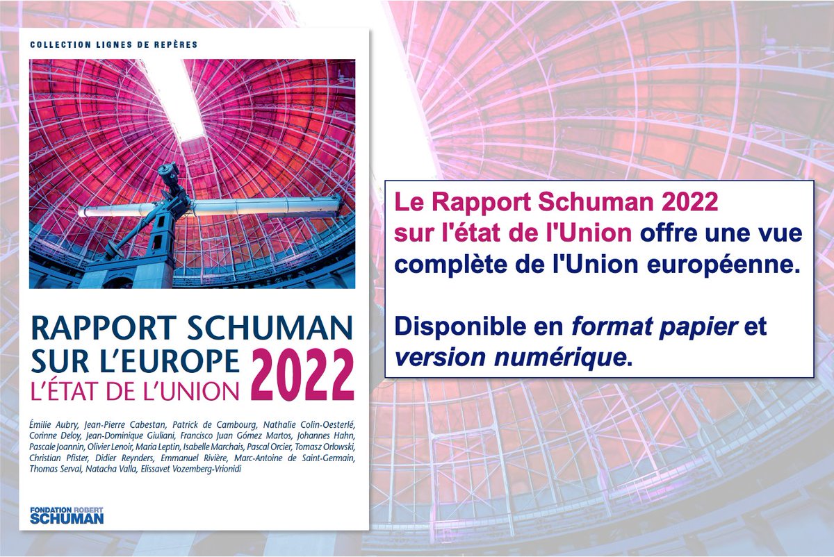 L'édition 2022 du Rapport Schuman paraît aujourd'hui !
16 articles de fond, des cartes et plus de 100 pages de statistiques pour comprendre l'#UE et les défis à relever. 
Disponible en librairie et en ligne.
robert-schuman.eu/fr/librairie/0…