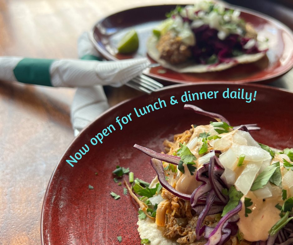 ElCortijoVT's tweet photo. If you could eat tacos for lunch every day ending in 'y' then we've got exciting news... 
We're now open daily at 11:30am for lunch! 🌮 🌯👈 https://t.co/Qcqsythelp
