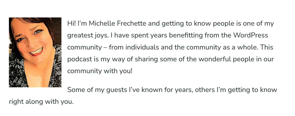New to #WordPress? 👋 Welcome! Come on over to #WPCoffeetalk and introduce yourself. Learn more about me <a href="/michelleames/">Michelle Frechette</a> and how I can share your WordPress journey with the world. buff.ly/3gEgGvj