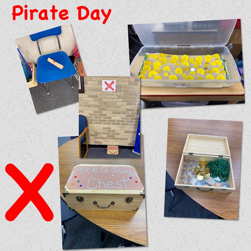 MsRogersPreK's tweet photo. Monday was Pirate Day in preschool! Our favorite parts of Pirate Day were our Treasure Hunt and putting our Treasure in the sand box to play with. We even got to take a piece of treasure home (a bottle with a real shark's tooth)! #EHES #PirateDay #Aaarrr https://t.co/rWRhboIYTp