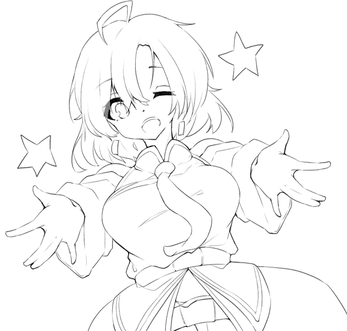 さよよ(@nanasayo09 )線画できた!
#さよを探せ 