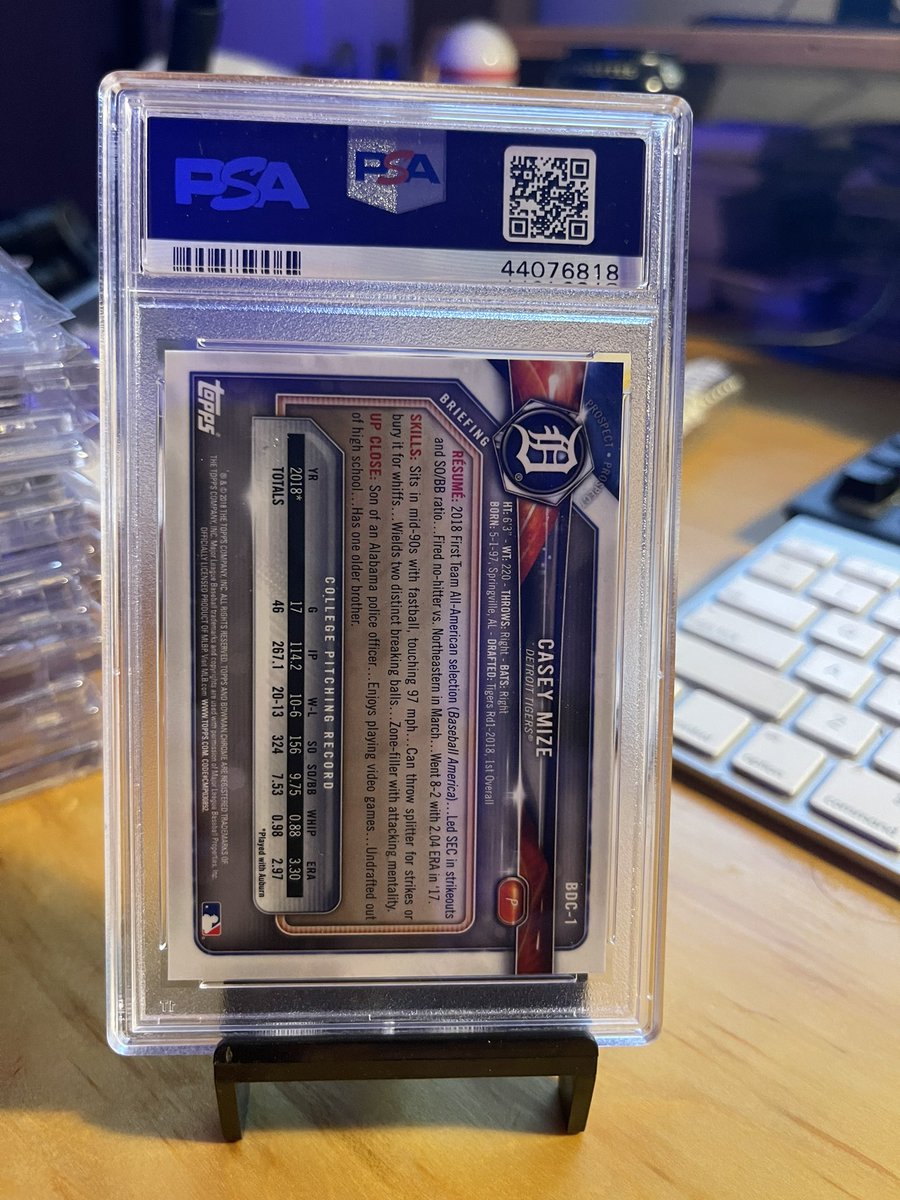 CardsCams's tweet photo. 2018 Bowman Draft Casey PSA 10

$40 shipped 

RT’s appreciated https://t.co/clz7IE9Ph8
