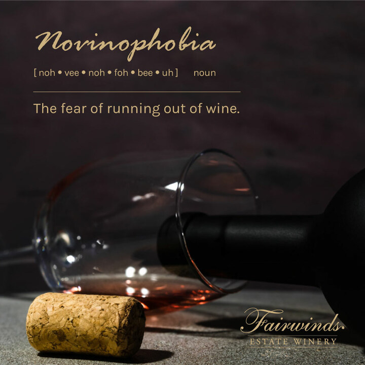 FairwindsEstate's tweet photo. 99% of people suffer from NOVINOPHOBIA, the other 1% just doesn't know it yet. Don't panic, we got you! This National Wine Day replenish your cellar any time at https://t.co/SgvYm4cn0q 🍷 https://t.co/7QLKA1ygk7