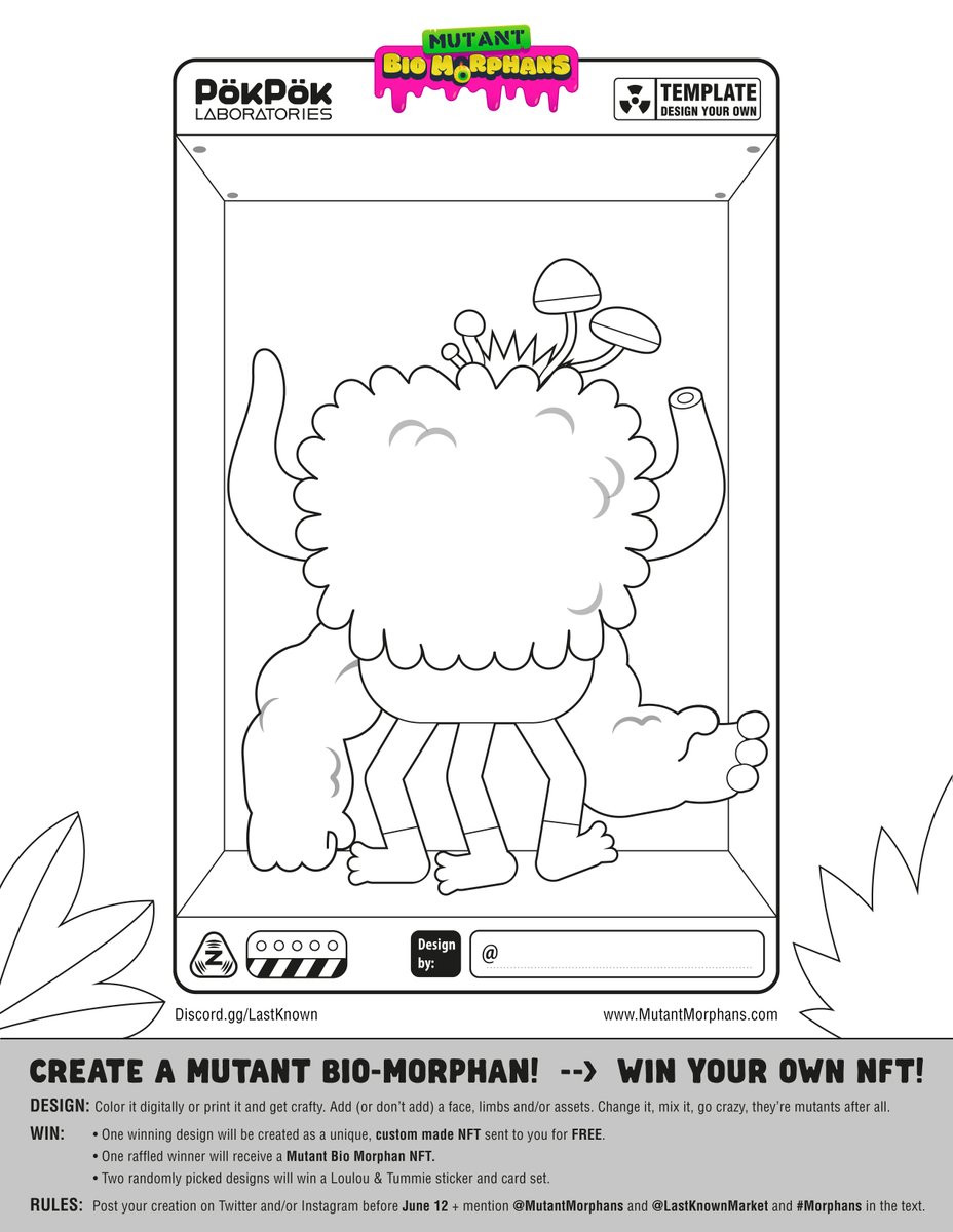 MutantMorphans's tweet photo. 3/3🧵
RULES:
🏆 Post your creation on Twitter and/or Instagram.
🏆 Mention @MutantMorphans and @LastKnownMarket and use #Morphans in the text.
🏆 Deadline is JUNE 12
HAVE FUN EVERYONE!
#NFTCommunity #freenftgiveaway #EthereumNFTs #EthereumGiveaway #nftarti̇st #designcontest https://t.co/byeNtYVh3M