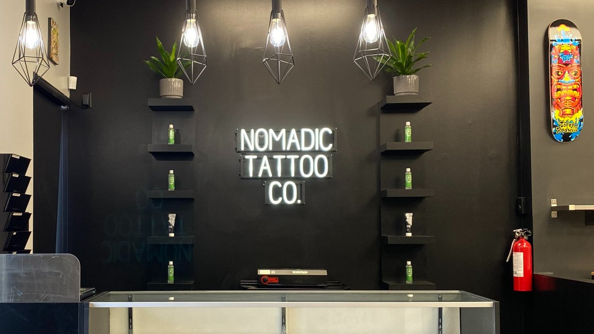 SpellBrite's tweet photo. Add a bit more color to your world by letting your wandering feet guide you to @nomadictattooco in Edmonton, Alberta!
#tattoo #tattooart #tattooparlor #tattoosigns #businesssignage #smallbusiness #canada #customsigns #ledsigns #spellbrite https://t.co/kEzqsziCeP
