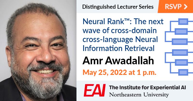 PolarBearby's tweet photo. [#letsAItogether] Today at 1PM EDT we have at @Experiential_AI our last distinguished speaker of this semester, Amr @awadallah, talking about Neural IR. That is, using deep learning for search. Do not miss it!

To attend register here: https://t.co/2kE4FMOjuh https://t.co/elZtyP7LoZ