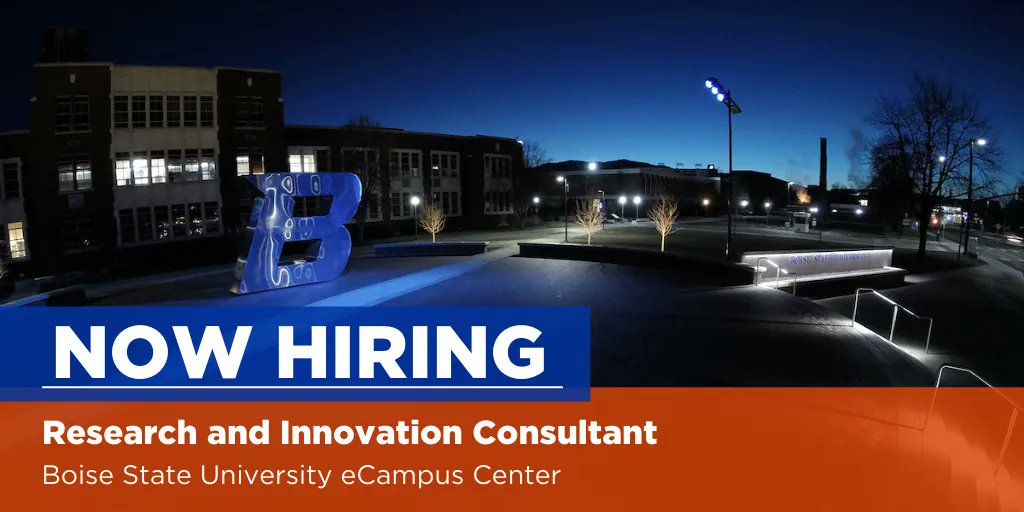 . <a href="/BoiseState/">Boise State University</a> is hiring a Research and Innovation Consultant for the eCampus Center. This position will compile and organize data to derive meaningful insights. <a href="/OnlineBoise/">Boise State Online</a> 

#ApplyNow: buff.ly/3LEwtqF