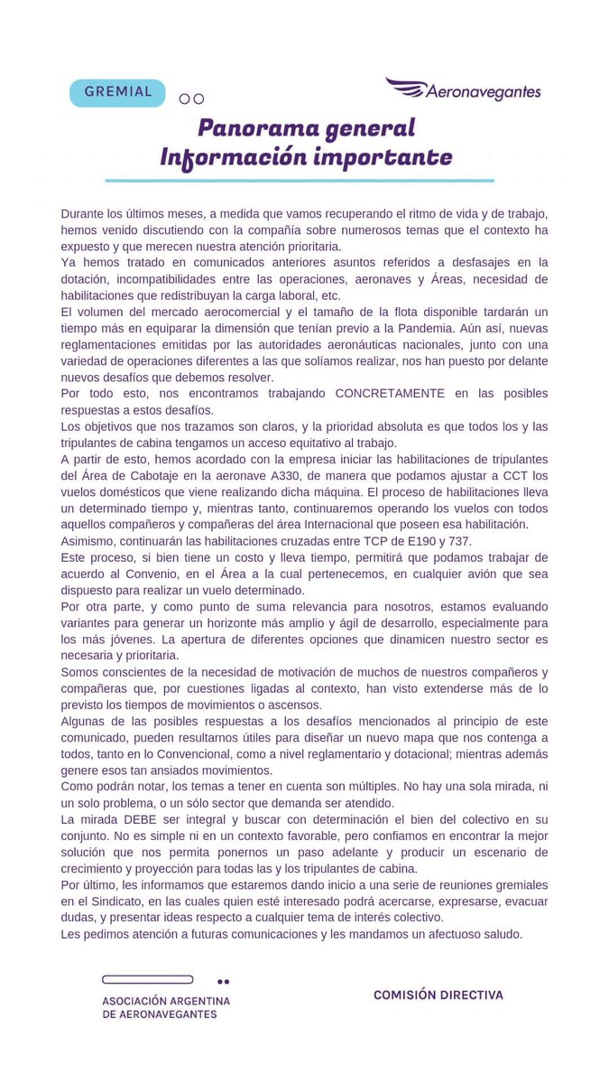 PANORAMA GENERAL ⚠️ INFORMACIÓN IMPORTANTE