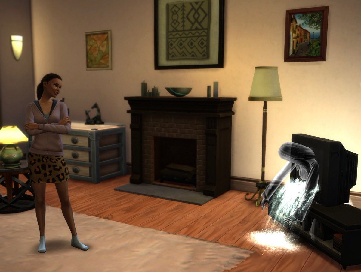 rdptra1's tweet photo. Brenda vs. The Ring

“Cindy the TVs leaking”
“Cindy, this b*tch is messin' up my floor!”
Guess this movie.

@TheSims 
#nocc #showusyourbuilds #ts4 
Mod : TOOL mod by @TwistedMexi https://t.co/y28BePKhY8