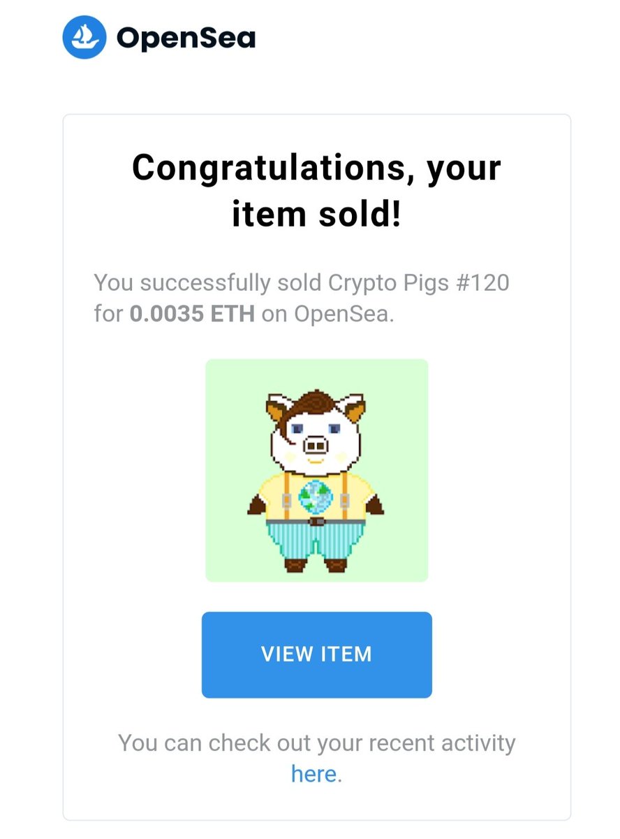 SOOOOOOOOOOLD 🥳  🤩Oh my God Thank youuuuuuuuuuuuu so much dear <a href="/Birdman7342/">Birdman73</a> 😍 I truly appreciate your support. 🥰 Welcome to cryptopig1 family❤️❤️❤️

opensea.io/collection/cry…

#NFTSold #NFTCommumity #NFTshill #nftart
#SOLD #NFT #resold