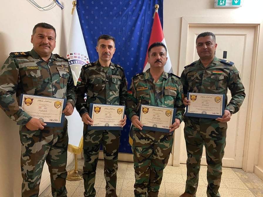 Ministry of Peshmerga (@krg_mope) on Twitter photo Congratulations to the four <a href="/KRG_MOPE/">Ministry of Peshmerga</a> officers for finishing the #JIOC operation course by the #coalition forces in Baghdad today, for a more professional joint work in the future with #ISF. Congratulations to the four <a href="/KRG_MOPE/">Ministry of Peshmerga</a> officers for finishing the #JIOC operation course by the #coalition forces in Baghdad today, for a more professional joint work in the future with #ISF.