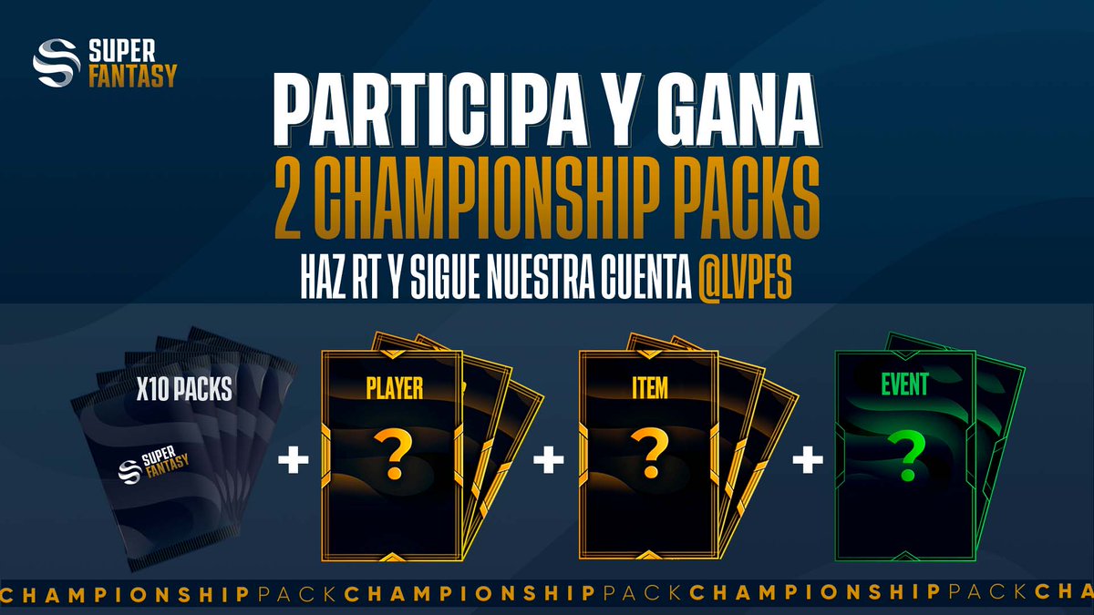 Para celebrar la vuelta del <a href="/SuperFantasyLoL/">SuperFantasy</a>, 

¡os traemos un ✨MEGA SORTEO✨ de 2 CHAMPIONSHIP PACKS! 

Para participar:
🔃RT al tweet
✅Sigue a <a href="/LVPes/">LVP</a> 

​¡Puedes registrarte ya en lvp.superfantasylol.com!

Fecha límite: 27/05 a las 18:00 horas. #SuperFantasy