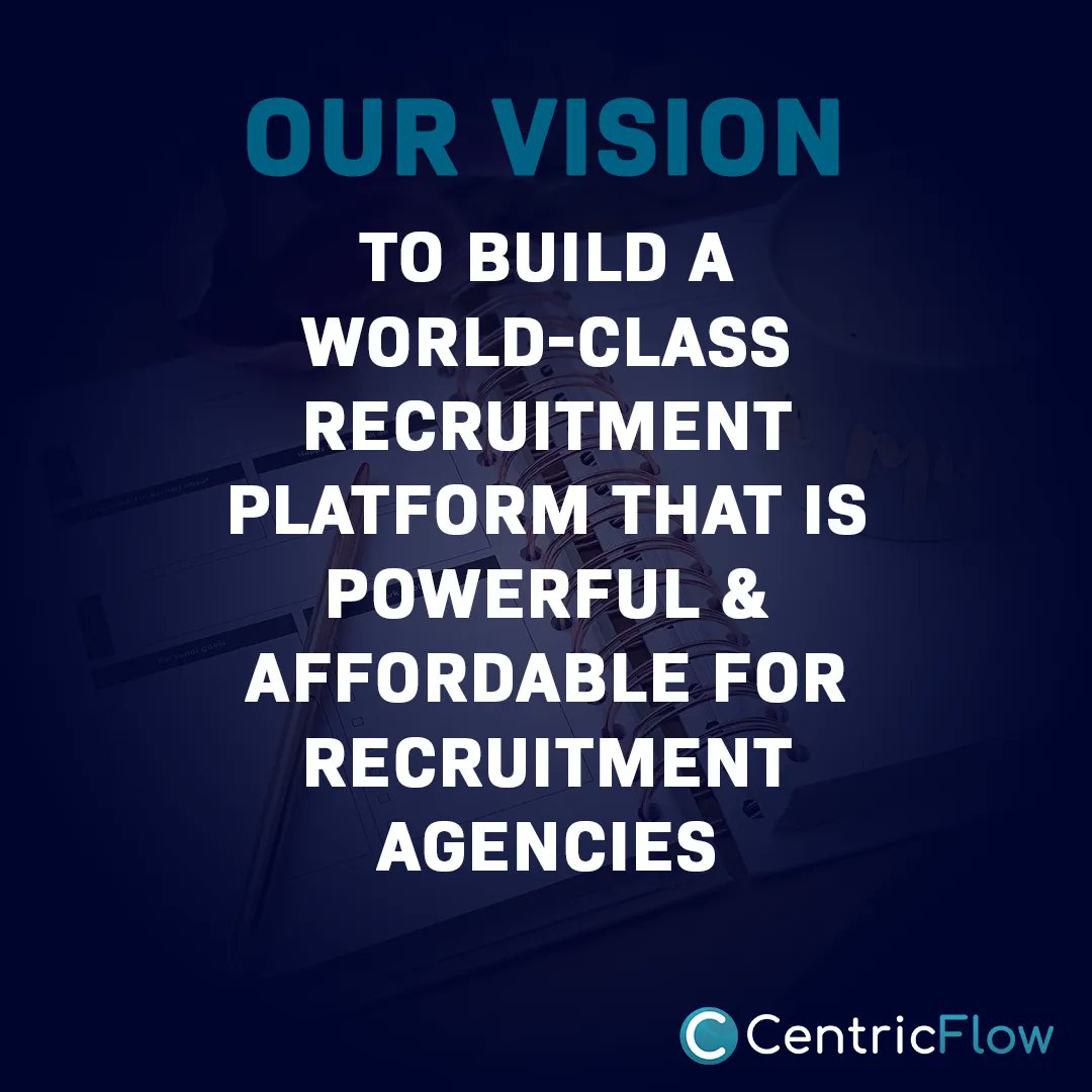 CentricFlowLtd's tweet photo. Our vision to is build a world-class recruitment platform that is powerful and affordable.
CentricFlow’s platform has been built for Recruiters by Recruiters, so you are in safe hands.
#recruitment #ourvision #centricflow https://t.co/TxMYAVNSy2