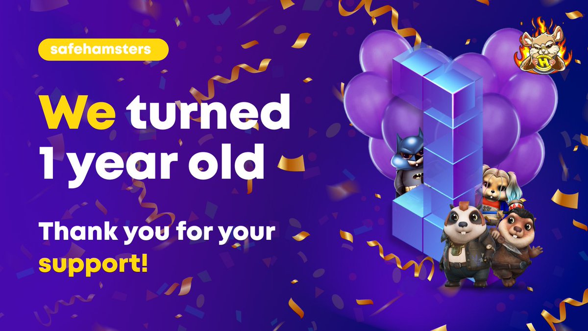 🥳We turned 1 year old🥳

📈We've been through a lot of ups and downs together.

🙌Thank you for staying with us and continuing to believe in us. 
🐹We really appreciate it and will continue to develop our project for the benefit of our community!

Thank you for your support❤️