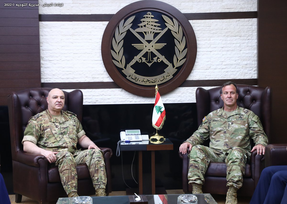 CENTCOM's tweet image. On May 20th, #CENTCOMCDR Gen. Erik Kurilla met with Gen. Joseph Aoun, Armed Forces Commander of Lebanon

centcom.mil/MEDIA/STATEMEN…