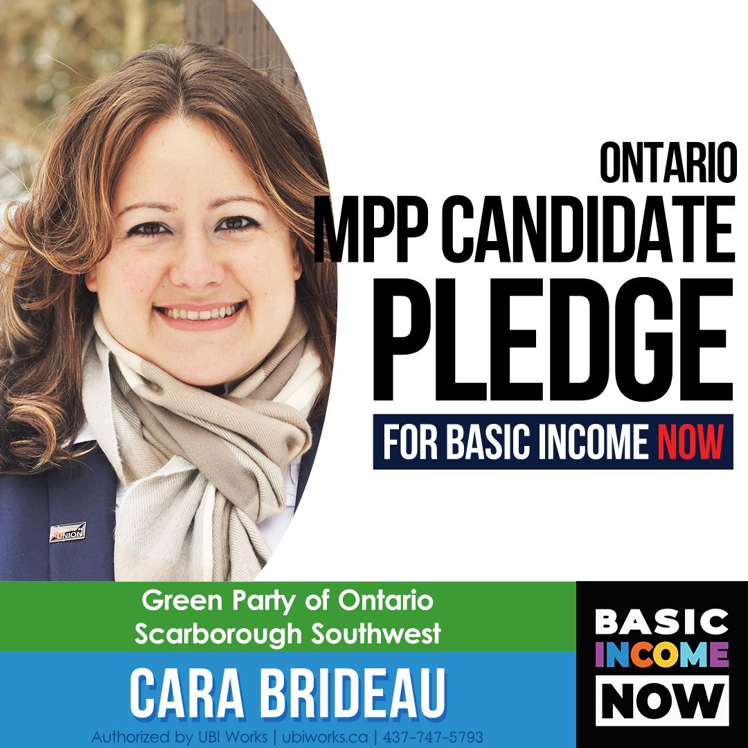 .@CaraBrideauGPO is running for @OntarioGreens in Scarborough Southwest and has pledged to actively support the establishment of Basic Income if elected as MPP. Thanks Cara! #ontarioelection #onpoli