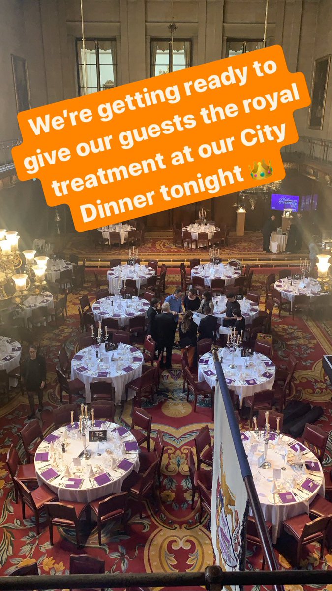 We’re getting ready to give our City Dinner guests the royal treatment tonight 👑

Huge thank you to <a href="/Savills/">Savills</a> for sponsoring this evening and making it possible 🧡