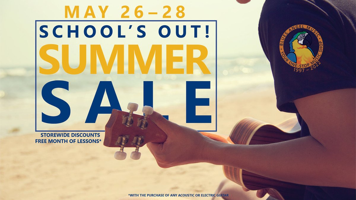 Taylor Days are happening now! Take home that Taylor acoustic guitar you’ve been eyeing and get a great deal on a GS Mini Mahogany or Baby Taylor. Sale ends July 11.

Don't forget, our School's Out sale is going on, too, so you'll get a free month of lessons with your purchase!