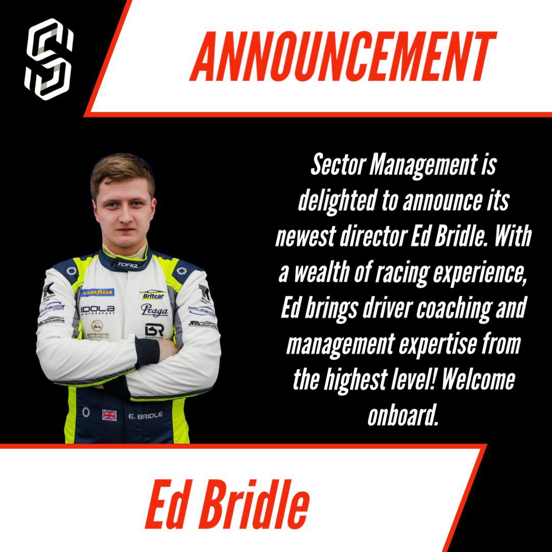SectorManage's tweet image. Sector Management is delighted to announce its newest director Ed Bridle. With a wealth of racing experience, Ed brings driver coaching and management expertise from the highest level! Welcome onboard.