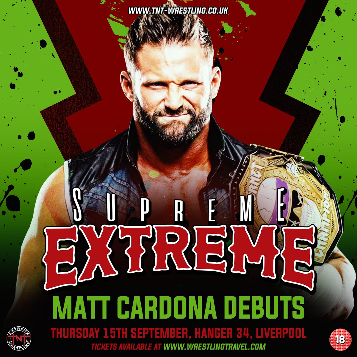 TNTExtremeWres's tweet photo. BREAKING: @TheMattCardona is coming to TNT for Supreme Extreme on September 15th!
Catch him at Supreme Extreme exclusively in YOUR Extreme VIP experience
πGET YOUR TICKETS HEREπ
https://t.co/Pb5bqqVg0R https://t.co/jKIKOEkBVr