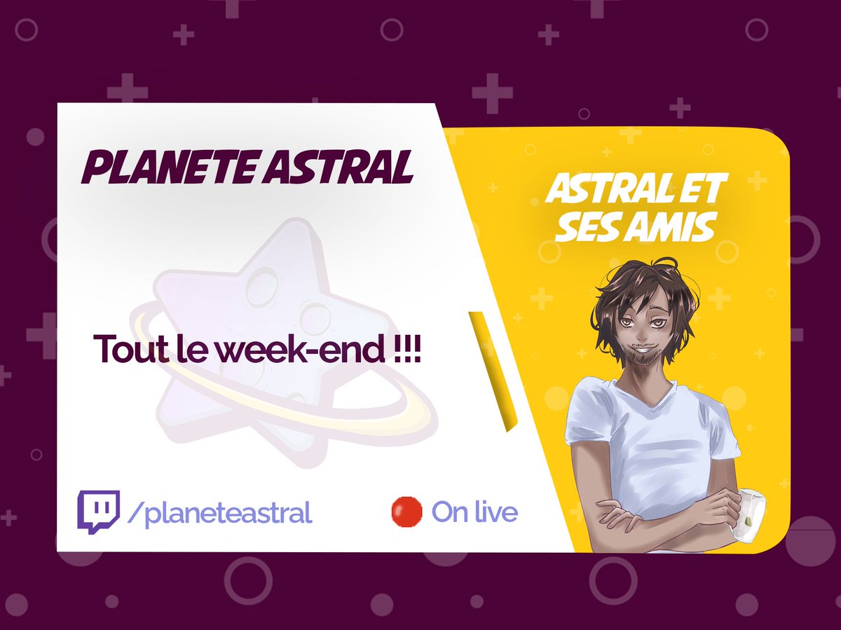 PlaneteAstral's tweet image. [Evènement ⭐] Pour ce week-end prolongé, la team Planète Astral organise un événement en LIVE ! 🔴

Rendez-vous de jeudi à dimanche pour un week-end de folie et de gaming en très bonne compagnie 🪐

On se rejoint dès demain sur : 
🔗 twitch.tv/planeteastral