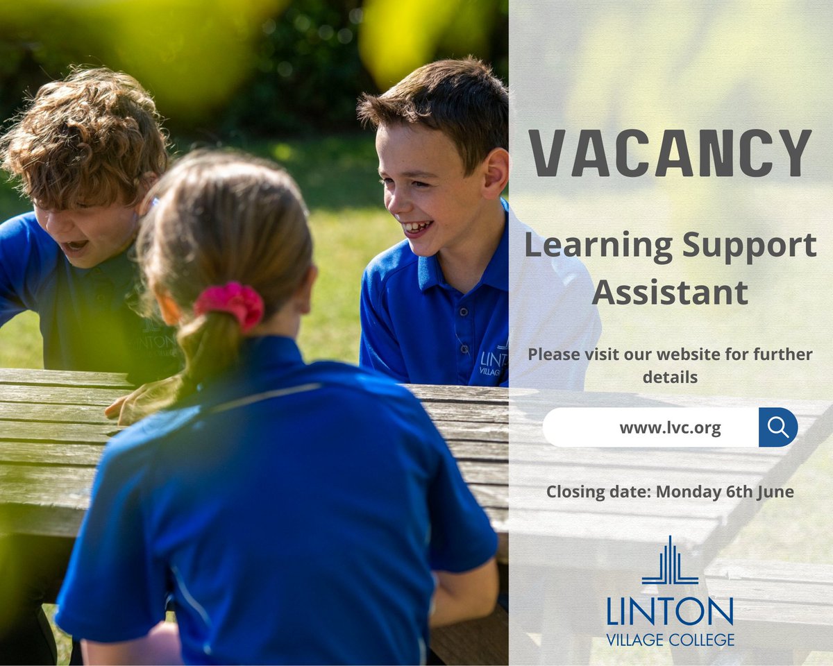 LVCollege's tweet photo. We're looking for a Learning Support Assistant to come join our amazing team! ✨

To find out more about the job role or to apply, please visit: https://t.co/9ovpCiKWTz https://t.co/c2GhC9YlOs
