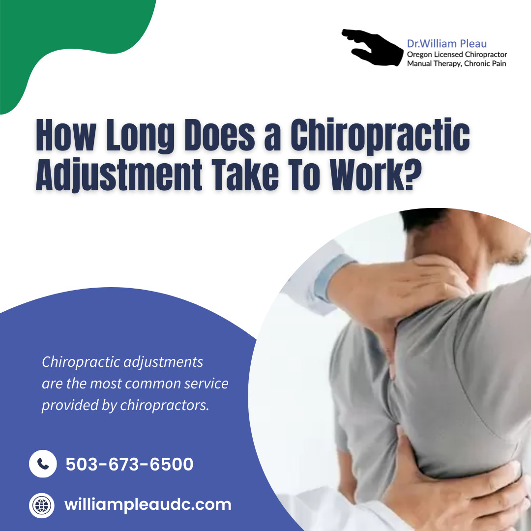 williampleaudc's tweet image. Obviously, this depends on the nature and the extent of their back condition, but as a general rule, 1 to 4 weeks of chiropractic treatment typically results in a 40% – 80% pain reduction in pain for patients with simple musculoskeletal conditions.