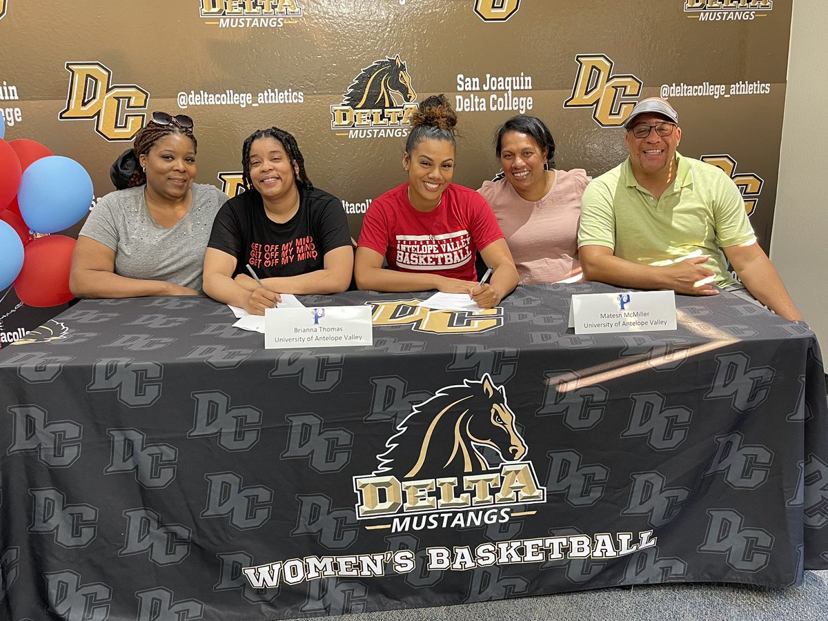 DeltaWBBall's tweet photo. Along with her family & teammates, we celebrate Brianna Thomasβ signing and commitment to accept a basketball scholarship to University of Antelope Valley. Brianna will pursue her degree in criminal justice. Best of luck to you. We will be cheering you on from the 209! #DS4L https://t.co/i4WHZbYznD