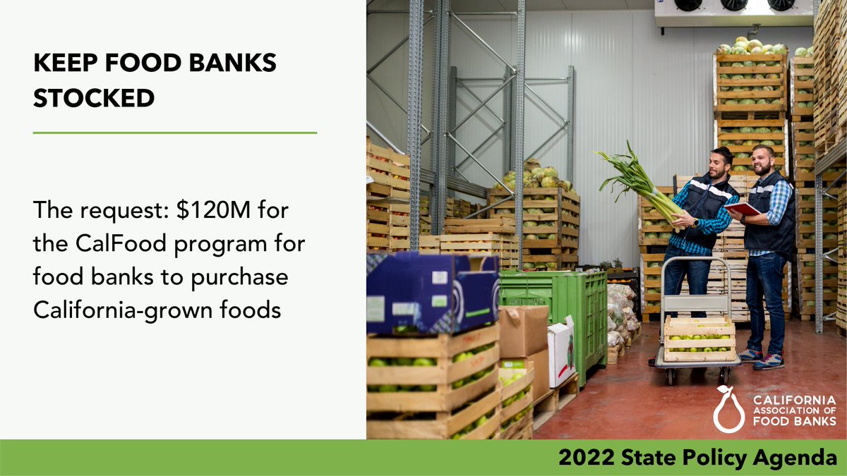 For more than two years, we have been on the frontlines feeding our communities — we need your continued support @CAGovernor @GavinNewsom & #CAleg. Please fulfill our request for critical funds to support #FoodBanks food supply. We’re calling #EveryoneToTheTable #CAWealth4Health