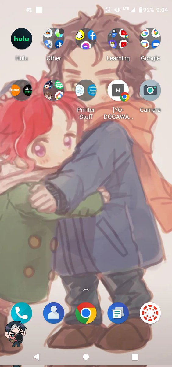 Slayer_Kid_'s tweet photo. I forgot I had the Shimeji app on my phone still and I just be having Jason Todd climbing around my phone screen and he's constantly trying to break his ankles. https://t.co/7fi15QKFPn