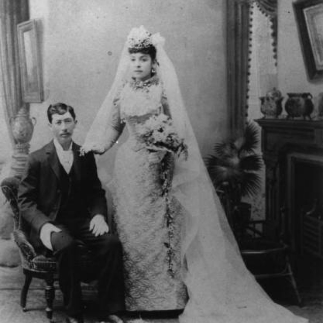 Wedding portrait, possibly of members of the Avila or Lugo families, ca 1900 #weddings #weddingdress <a href="/LAPublicLibrary/">L.A. Public Library</a> #shadesofla #oldlosangeles #losangeleshistory #mexicanamerican #chicanohistory #californiahistory #vintagephoto #throwbackpicture  #historyinpictures