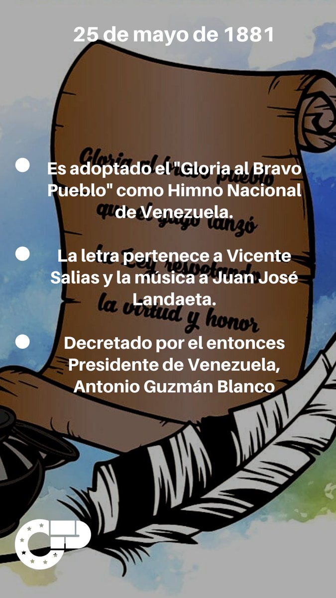 cfdVenezuela's tweet photo. Hoy #24may es Día del Himno Nacional "Gloria al bravo pueblo" https://t.co/6hxNbIhopz