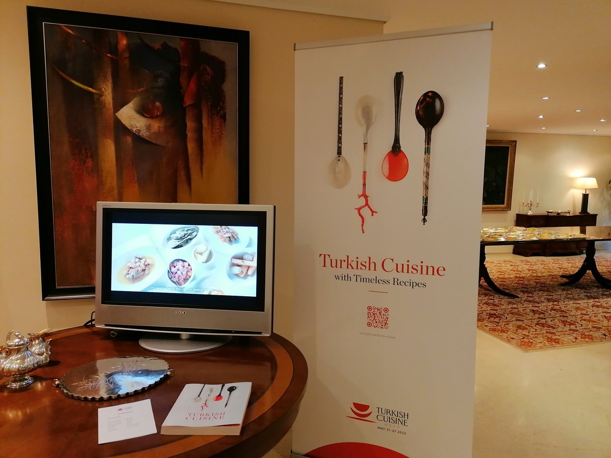 TC_AVBIRDT's tweet photo. As part of the first Turkish Cuisine Week #21-27 May under the auspices of our Presidency, #timelessrecipes of Turkish Cuisine were presented to the guests by our Permanent Representation.
#turkishcuisineweek 
#sustainable
#traditional
#healthy https://t.co/RuC2B2Bxyd