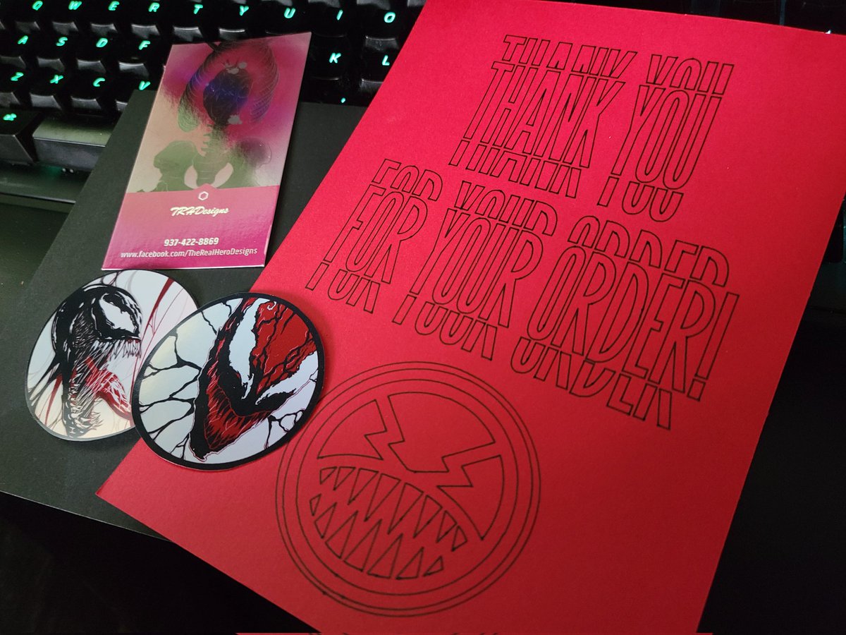 DesignsTrh's tweet photo. I love shipping orders out! 🥰
#etsy #etsyshop #etsyhandmade #carnage #VENOM #trhdesigns https://t.co/GJsYUz9xQ0