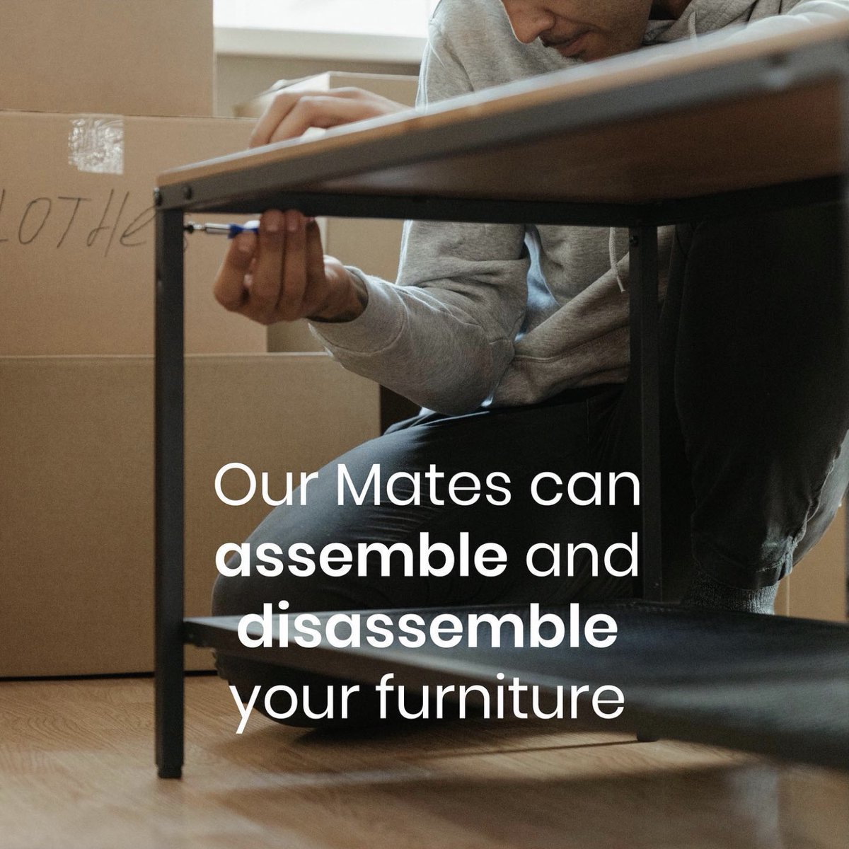 Did you buy new furniture that needs assembling?Perhaps you are moving out and need to disassemble your furniture? 

No need to fuss with the instruction manual, our Mates can assemble your furniture!👨‍🔧

Book our new add-on service through the link in bio!

#moving #delivery